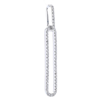 .21CTW Diamond Paperclip Pendant - 14K White Gold