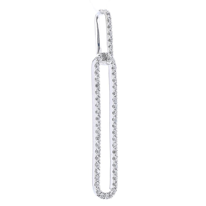 .21CTW Diamond Paperclip Pendant - 14K White Gold