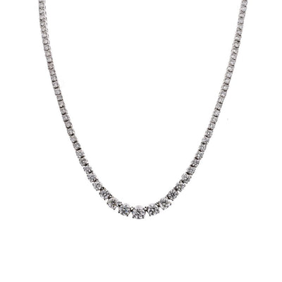 5.0ctw Round Diamond Riviera Necklace, 17" - 18K White Gold