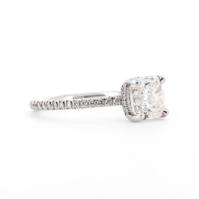 2.75ctw Cushion Diamond Full Pavé Solitaire Engagement Ring - 950 Platinum