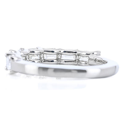 1.64CTW Emerald Diamond Band - East/West - 950 Platinum