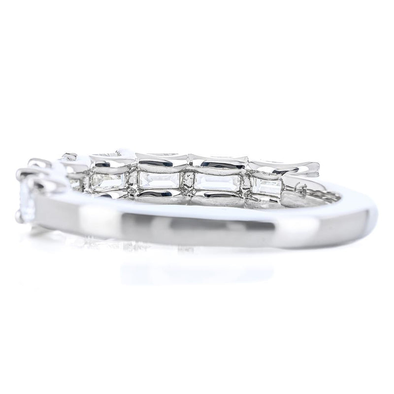 1.64CTW Emerald Diamond Band - East/West - 950 Platinum