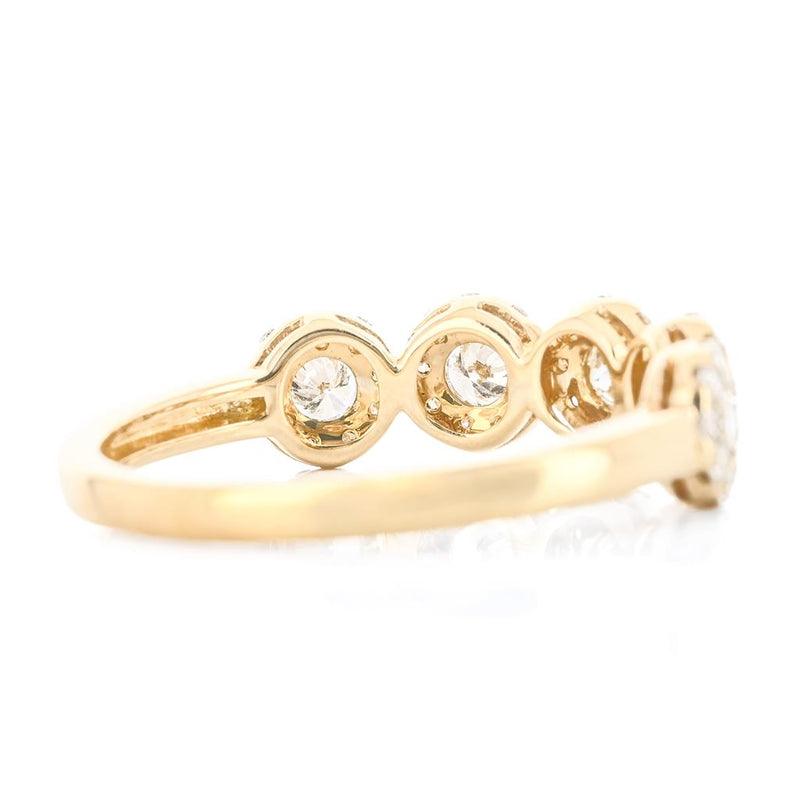 .70CTW Round Diamond Band - Halo - 14K Yellow Gold