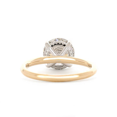 2.71ctw Round Diamond Engagement Ring - 14K Multi-Tone Gold