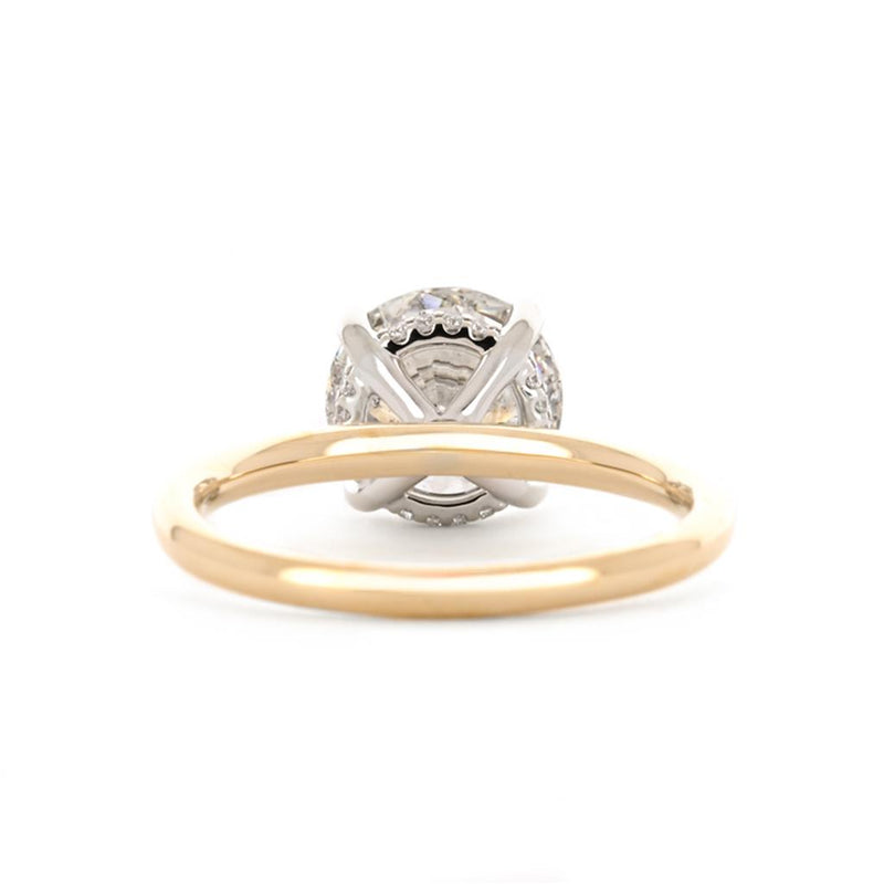 2.71ctw Round Diamond Engagement Ring - 14K Multi-Tone Gold