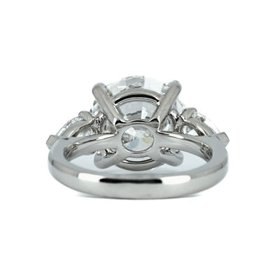 7.71ctw Round + Pear Three Stone Diamond Engagement Ring - 950 Platinum