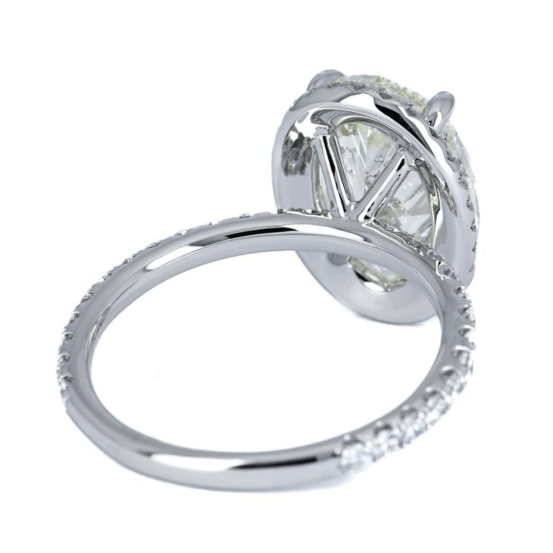 5.17ctw Oval Diamond Micro-Halo Engagement Ring – 950 Platinum