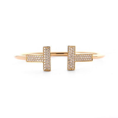 Tiffany & Co. | 0.67ctw Wide Diamond Wire Bracelet - 18K Yellow Gold