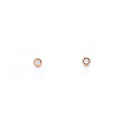 Tiffany & Co. 0.06ctw Bezel Set Diamond Stud Earrings - Rose Gold