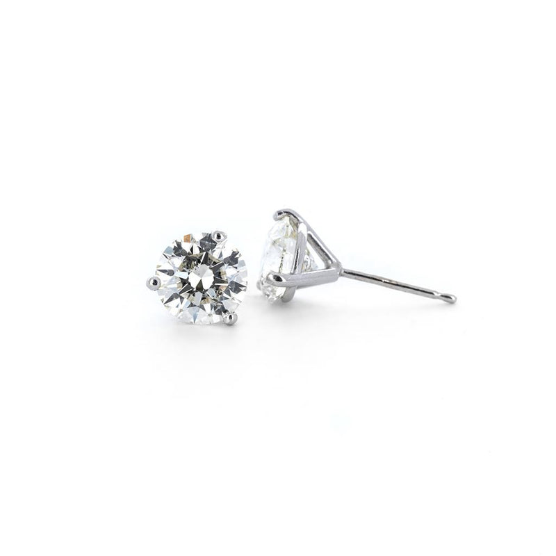 1.42ctw Round Lab Grown Diamond Stud Earrings, Martini - 14K White Gold