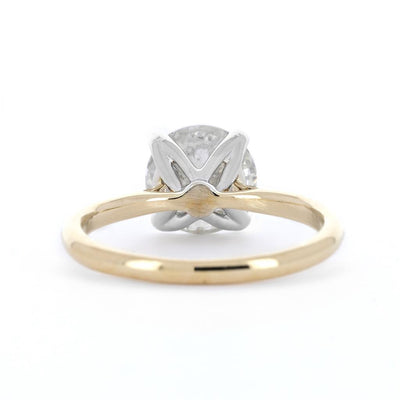 2.39ct Diamond Engagement Ring + Tulip Head - 14K Yellow Gold