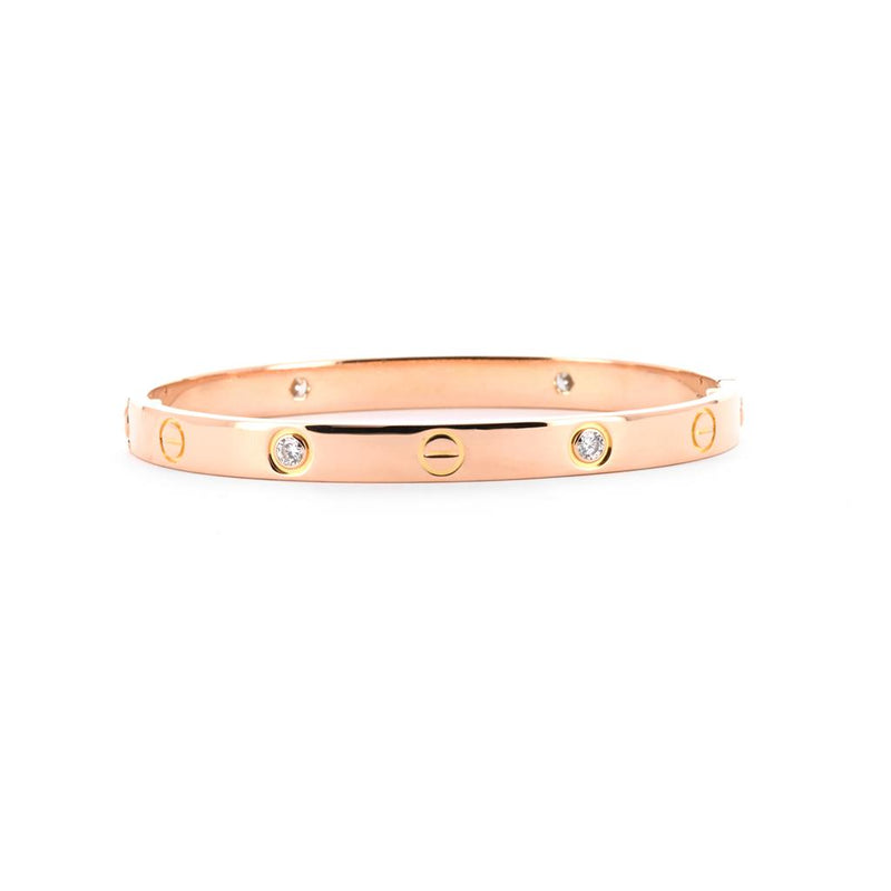 Cartier | 0.42ctw Cartier Love Bracelet, 4 Diamond, Size 5.75 - 18K Rose Gold