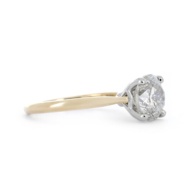 2.39ct Diamond Engagement Ring + Tulip Head - 14K Yellow Gold