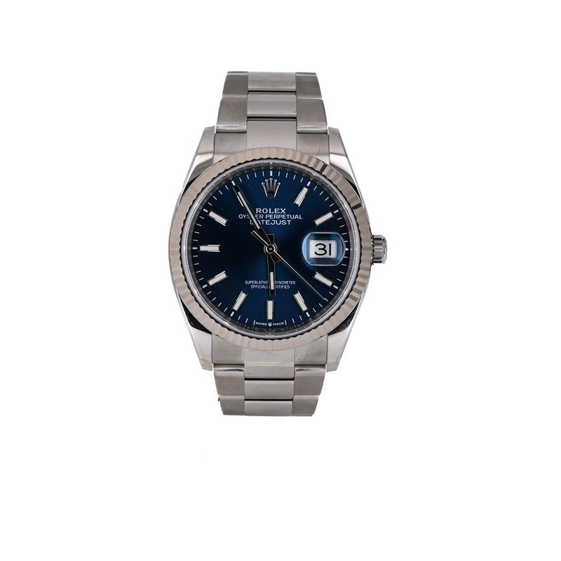 Rolex | 36mm Datejust, Blue Dial, Fluted Bezel, Oyster - 846375Y1