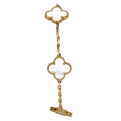 Van Cleef & Arpels Alhambra 5-Motif Bracelet, Mother of Pearl – 18K Yellow Gold