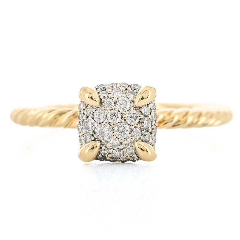 David Yurman | Petite Chatelaine Diamond Ring, Size 5.25 - 18K Yellow Gold