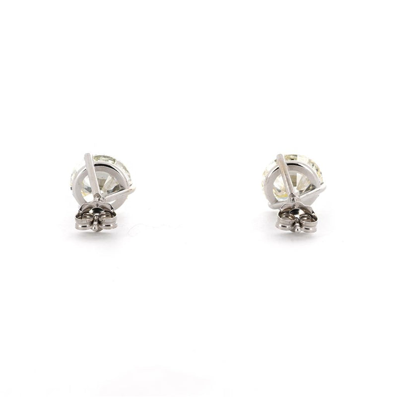 4.02ctw Round Diamond Studs - 14K White Gold