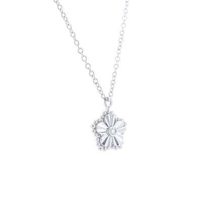 .01CT Diamond Flower Pendant, 17.5" -  Sterling Silver