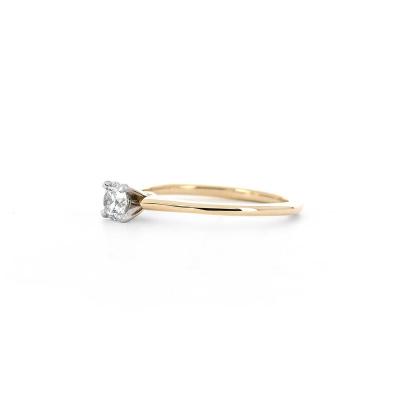 0.31ctw Round Diamond Engagement Ring - Yellow Gold