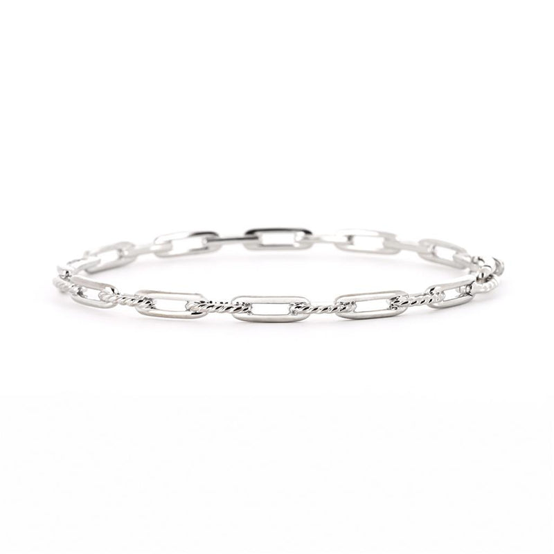 David Yurman | 0.41ctw Diamond Stax Chain Link Bracelet - 18K White Gold