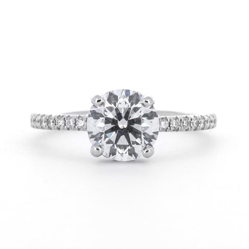 2.11ctw Round Diamond Engagement Ring - White Gold