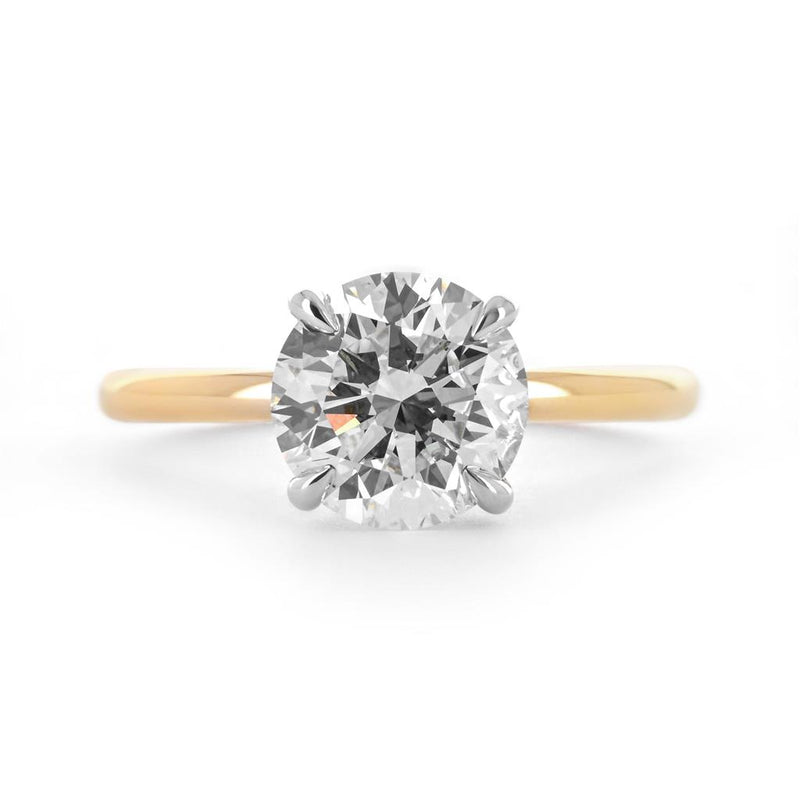 3.11CTW Round Lab Grown Diamond Engagement Ring, Signature Solitiaire - Multi-Tone Gold