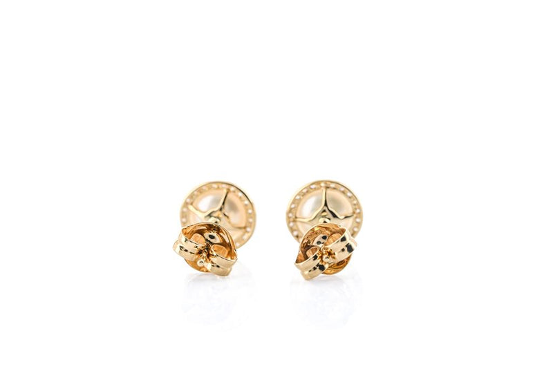 .15 Diamond + Cultured Freshwater Pearl Stud Earrings - Halo - 14K Yellow Gold
