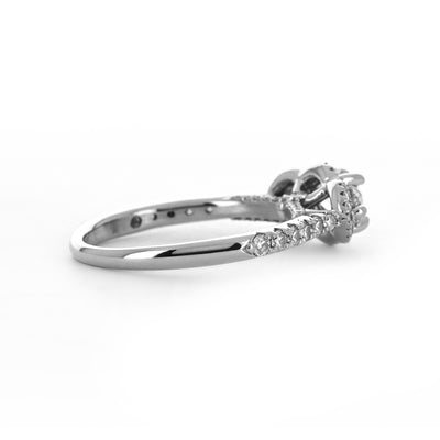 1.29ctw Three-Stone Diamond Engagement Ring - White Gold