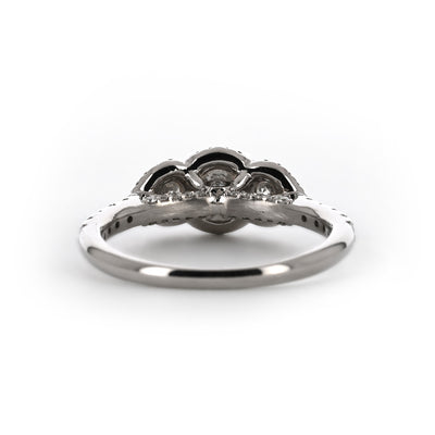 1.29ctw Three-Stone Diamond Engagement Ring - White Gold