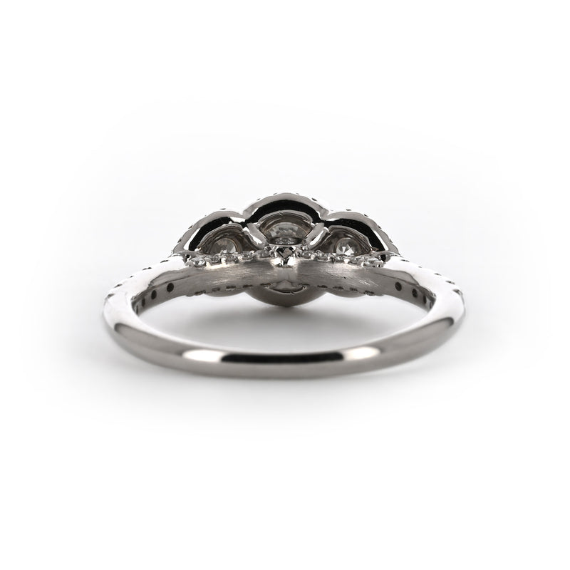 1.29ctw Three-Stone Diamond Engagement Ring - White Gold