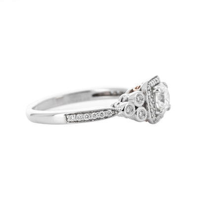 0.66ctw Diamond Engagement Ring - Square Halo