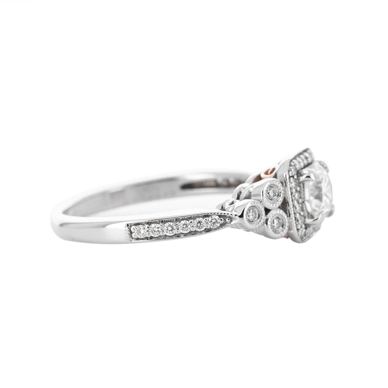 0.66ctw Diamond Engagement Ring - Square Halo