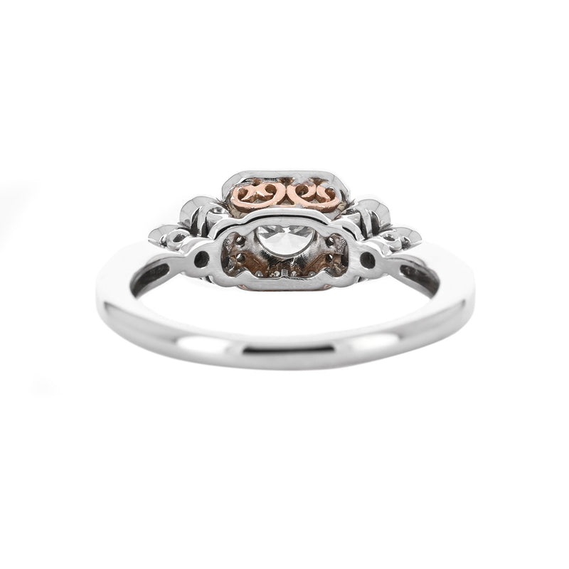 0.66ctw Diamond Engagement Ring - Square Halo