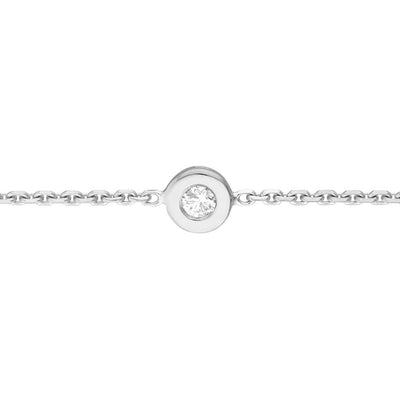 0.03ct Round Diamond Bezel Choker - White Gold