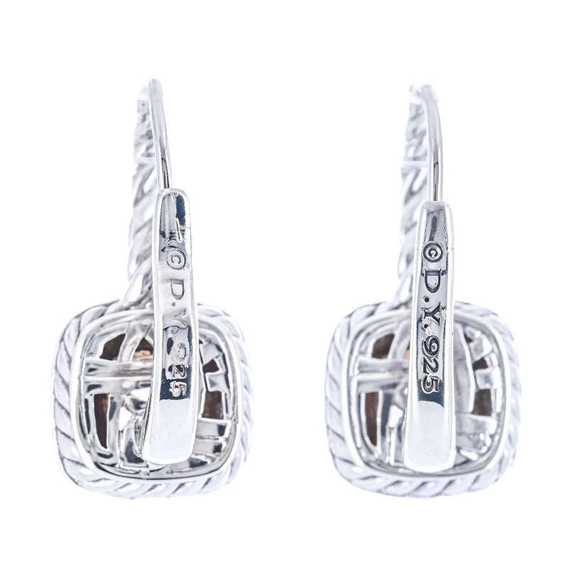 David Yurman | .13CTW Albion Morganite + Diamond Drop Earrings - 925 Sterling Silver