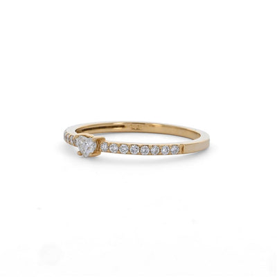 0.28ctw Heart Diamond Engagement Ring - Yellow Gold