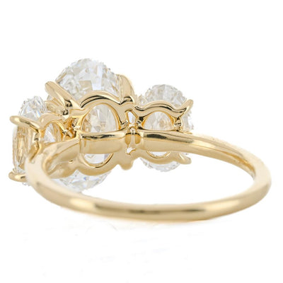 5.02CTW Oval Lab Grown Diamond Three Stone Engagement Ring -  14K Yellow Gold