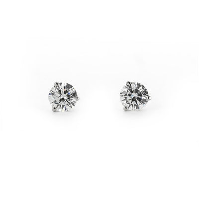 1.50ctw Lab-Grown Diamond Stud Earrings – 14K White Gold