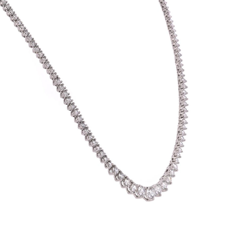 5.0ctw Round Lab Grown Diamond Riviera Necklace, 18" - 14K White Gold