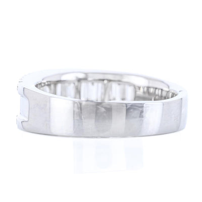 .98CTW Baguette + Round Diamond Band - 14K White Gold