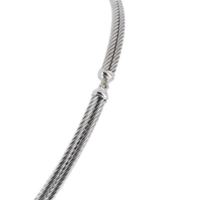 David Yurman 'X' Cable Diamond Necklace - Sterling Silver