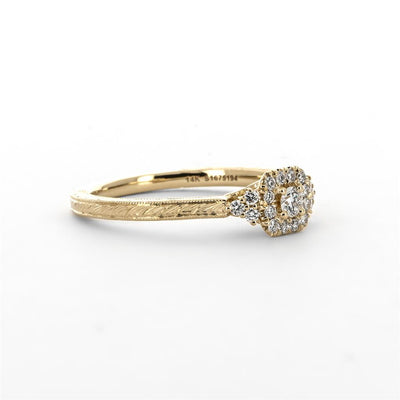 0.23ctw Diamond Engagement Ring + Victorian Halo