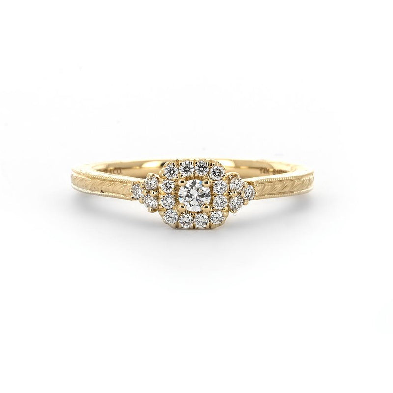 0.23ctw Diamond Engagement Ring + Victorian Halo