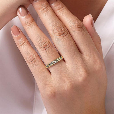 Geometric "Pyramid" Stackable Band - 14k Yellow Gold