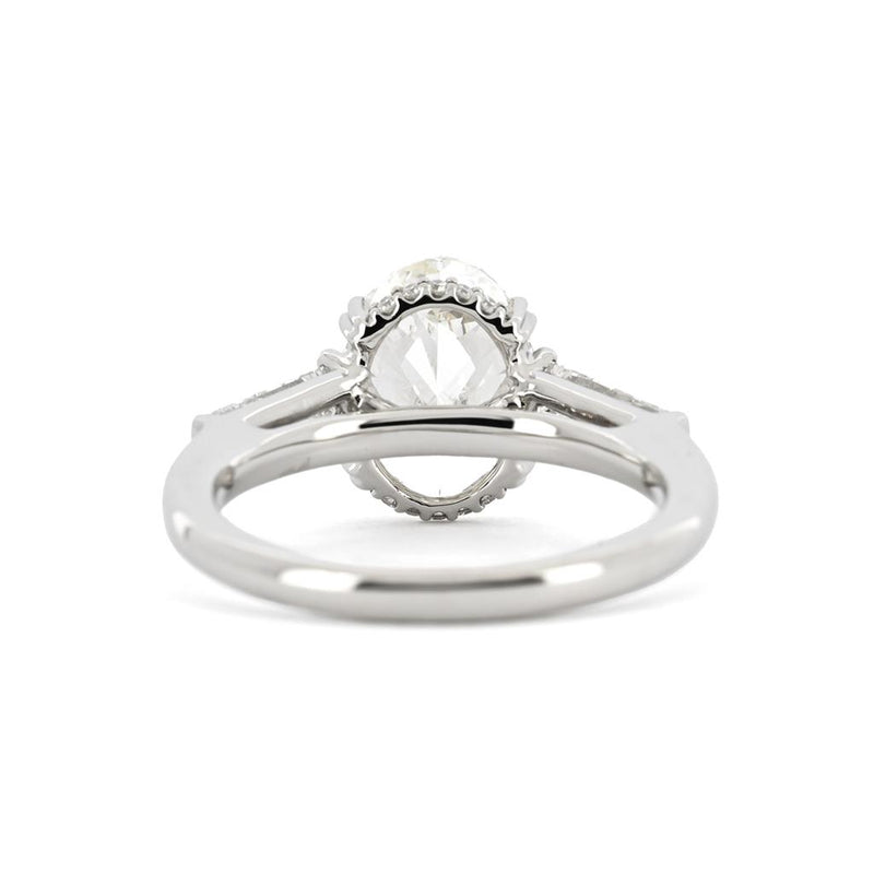 4.26ctw Oval Diamond Engagement Ring - Three-Stone - Platinum