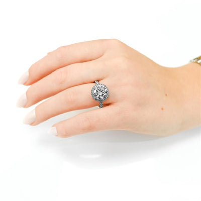 3.45CTW Round Engagement Ring - Halo  - 950 Platinum