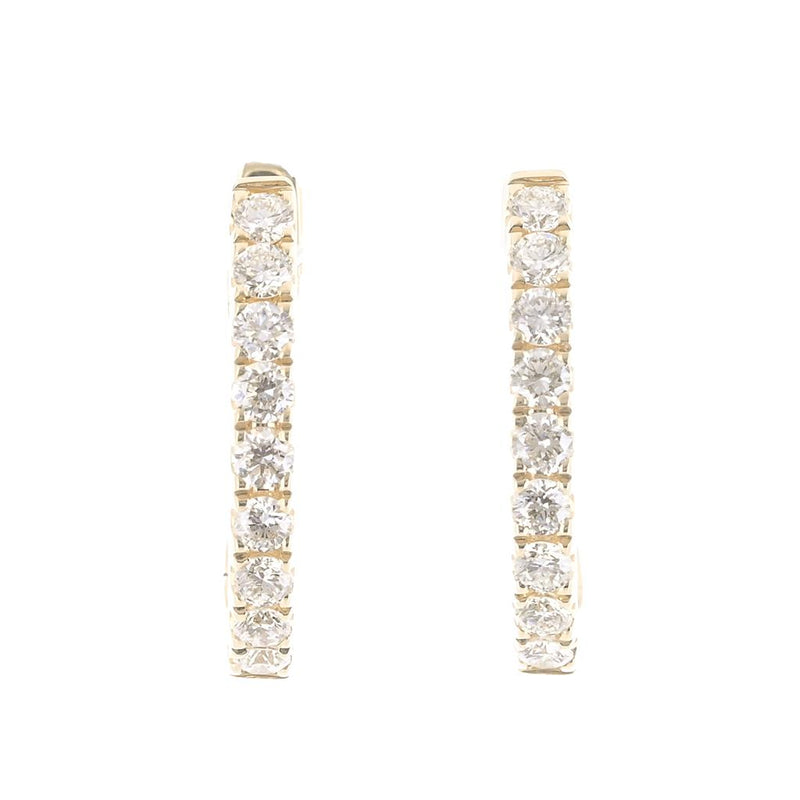 .20CTW Round Diamond Huggie Earrings - 14K Yellow Gold