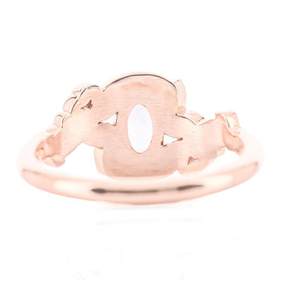 1.66CT Oval Alexandrite Engagement Ring - Solitaire + Floral - 14K Rose Gold