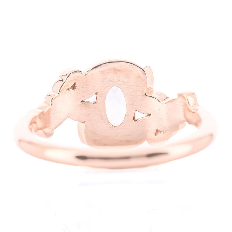 1.66CT Oval Alexandrite Engagement Ring - Solitaire + Floral - 14K Rose Gold