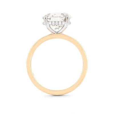 3.38ctw Round Diamond Engagement Ring, 3mm - 14K Multi-Tone Gold